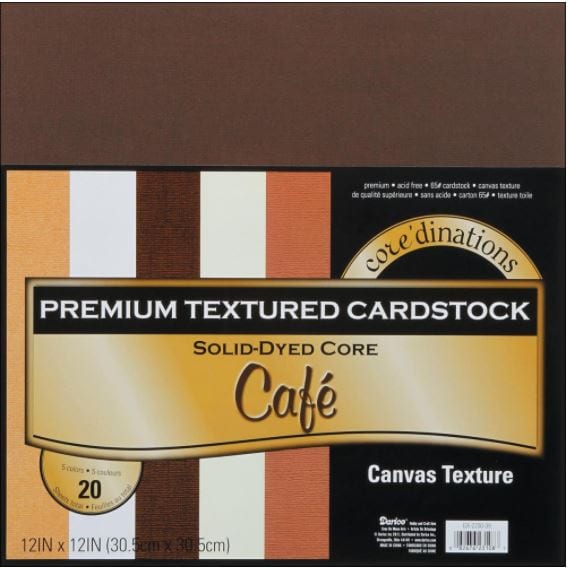 Core'dinations Cafe Value Pack Texture Cardstock 12"X12" 20/Pkg