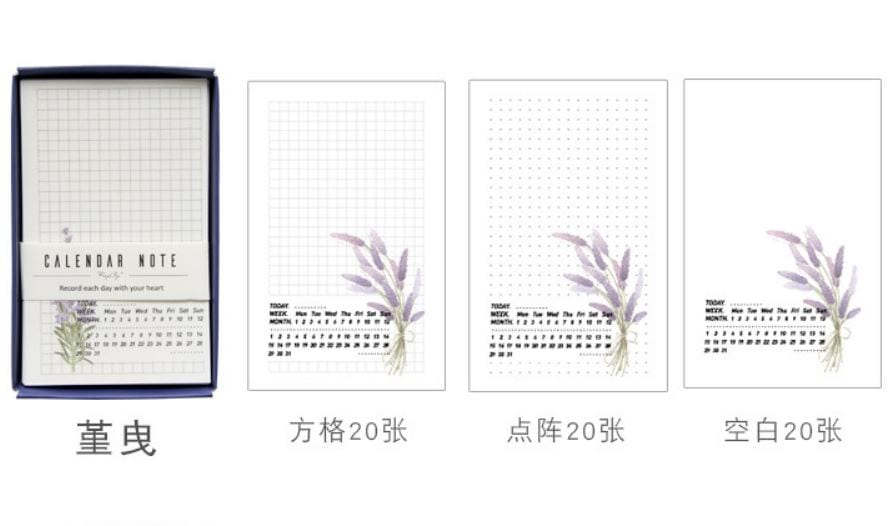 Rosy Posy Undated Calendar Notepads