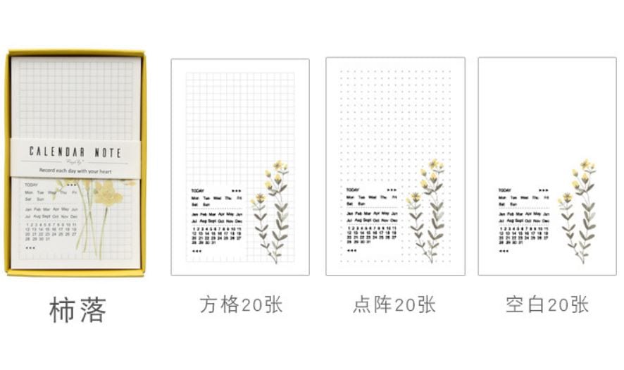 Rosy Posy Undated Calendar Notepads