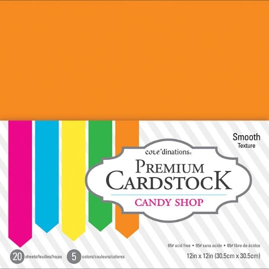 Core'dinations Candy Shop - Smooth Value Pack Cardstock 12"X12" 20/Pkg