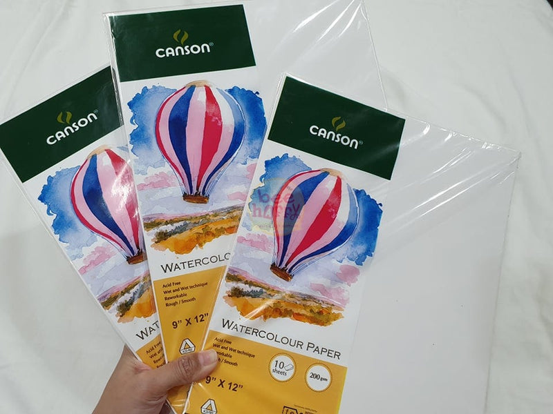 Canson Watercolor Paper Pack 200gsm - 9" x 12" (10 Sheets)