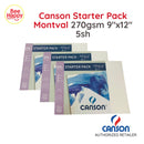 Canson Starter Pack Montval Torchon 270g 9"x12" 5 Sheets