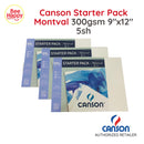 Canson Starter Pack Montval 300g 9"x12" 5sh