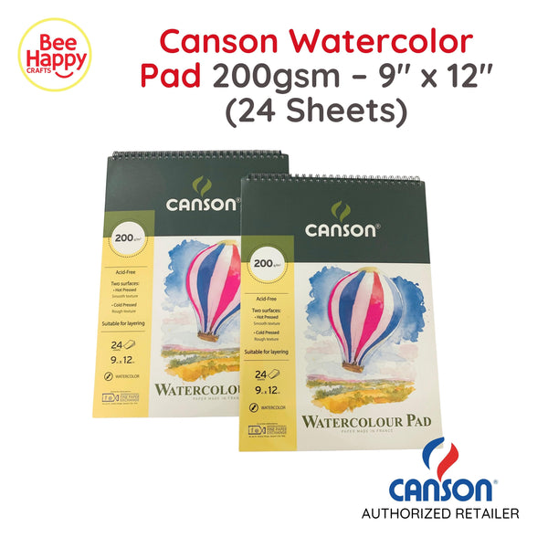 Canson Watercolor Pad 200gsm - 9" x 12" (24 Sheets)