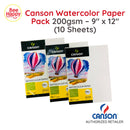 Canson Watercolor Paper Pack 200gsm - 9" x 12" (10 Sheets)