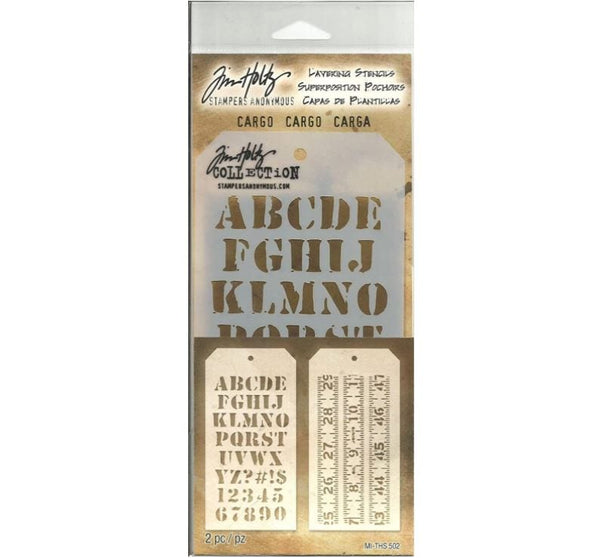 Stampers Anonymous Cargo Measured Stencils Duo by Tim Holtz
