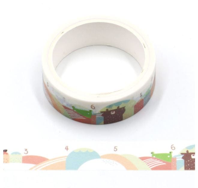 Onemaji Go Hiking Cartoon Washi Tape Set 15mm x 5m 2 Rolls