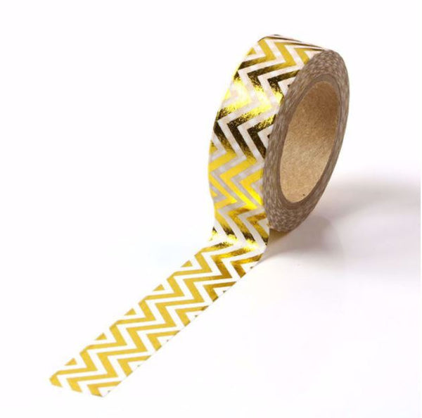 Foil Gold Chevrons Washi Tape (15mm x 10m)