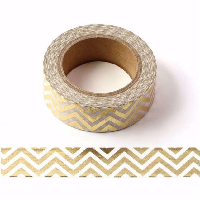 Dark Gold Chevrons Washi Tape (15mm x 10m)