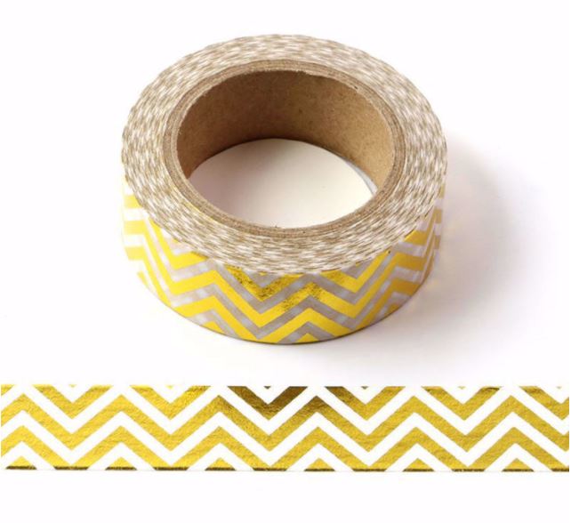 Foil Gold Chevrons Washi Tape (15mm x 10m)