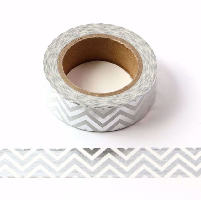 Foil Silver Chevrons Washi Tape (15mm x 10m)