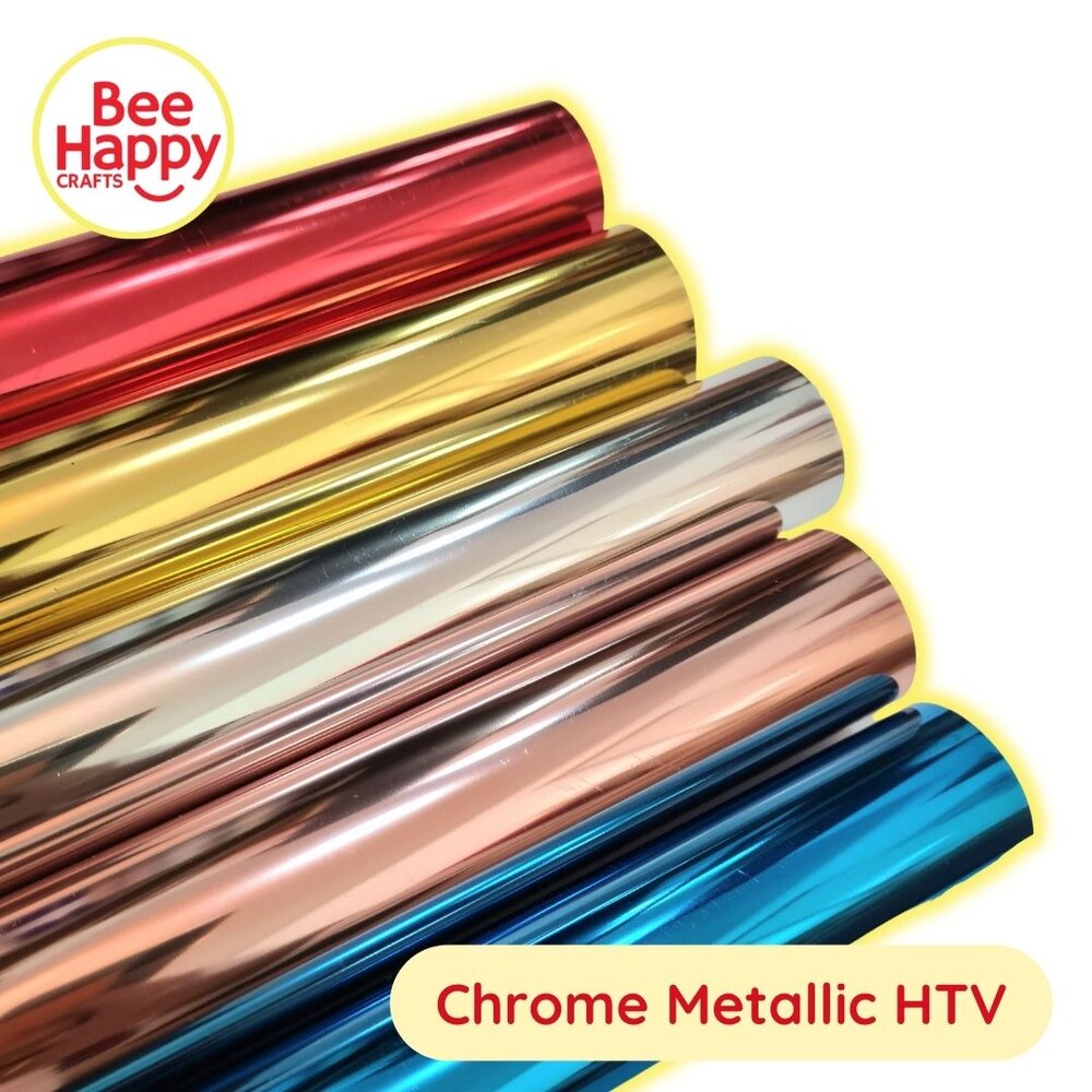 Bee Happy Chrome Metallic HTV Heat Transfer Vinyl (Iron On) 12