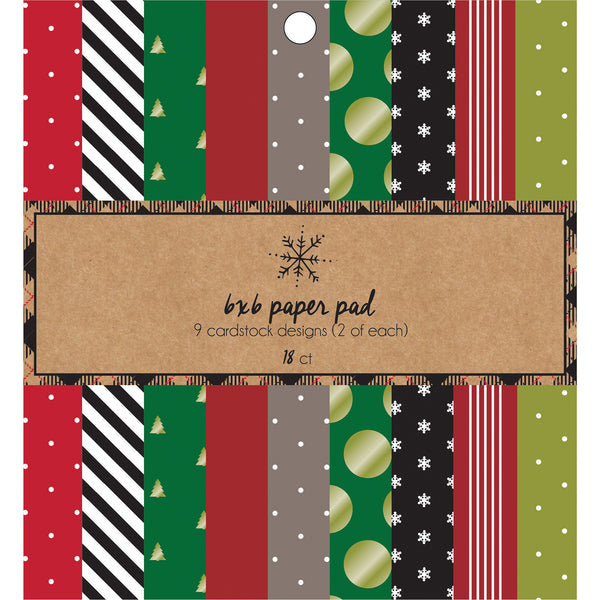 American Crafts Basics Christmas Paper Pad 6" x 6"