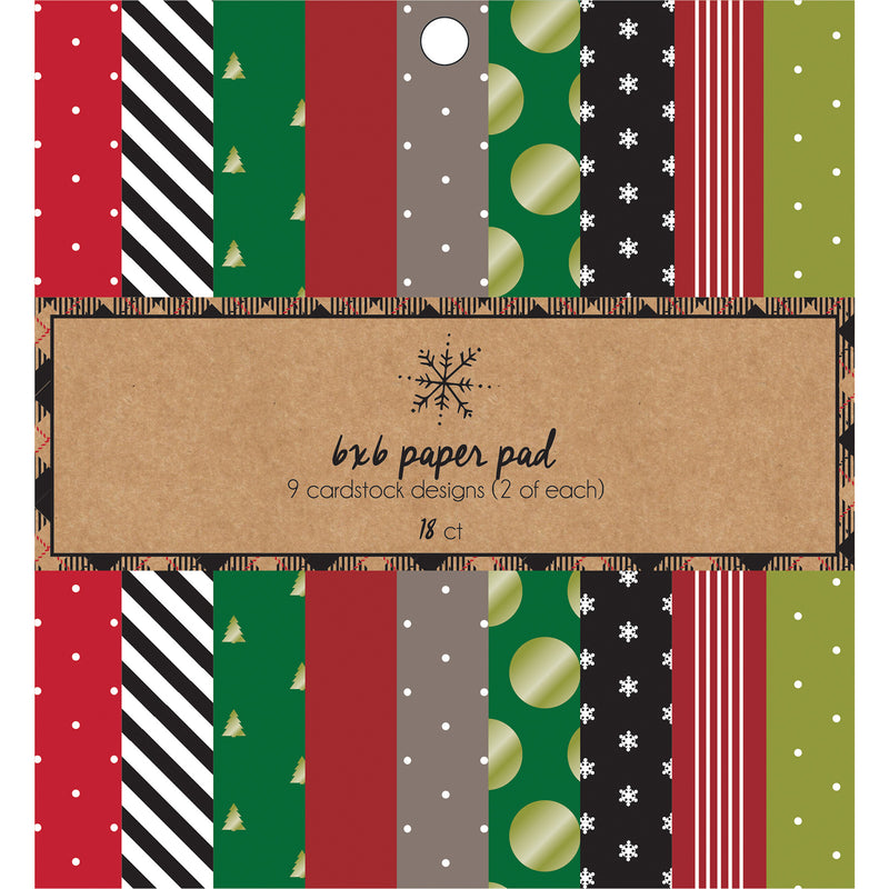 American Crafts Basics Christmas Paper Pad 6" x 6"