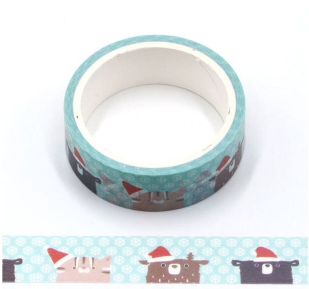 Onemaji Christmas Cartoon Washi Tape 2 Rolls of 15mm x 5m