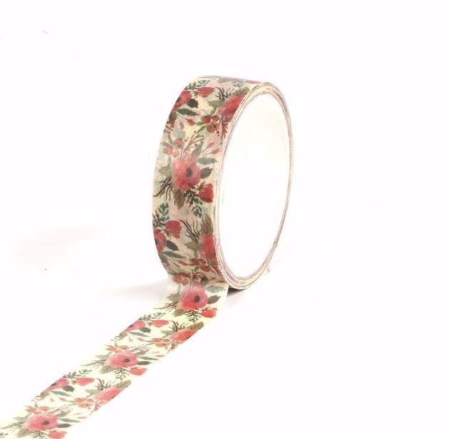 Christmas Flowers Washi Tape 15mm x 5m