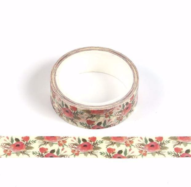 Christmas Flowers Washi Tape 15mm x 5m