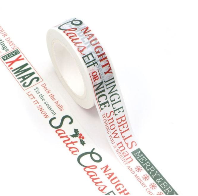 Christmas Letters Washi Tape 15mm x 10m