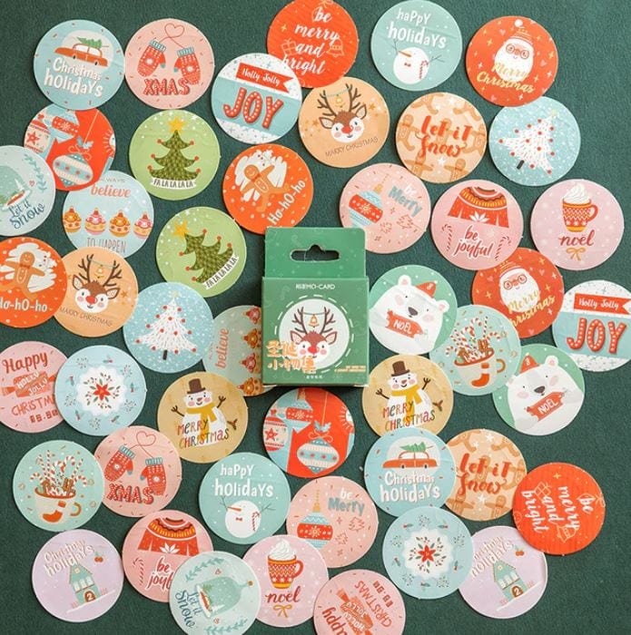 Mo Card Characters Christmas Sticker Flakes in a Box