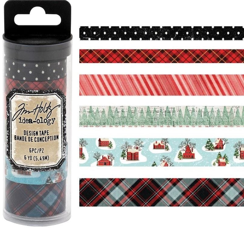 Tim Holtz Christmas 2 Design Washi Tape Set Idea-Ology - 6 Rolls