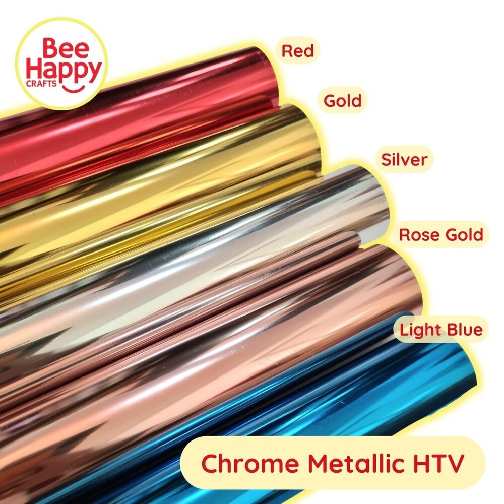 Bee Happy Chrome Metallic HTV Heat Transfer Vinyl (Iron On) 12