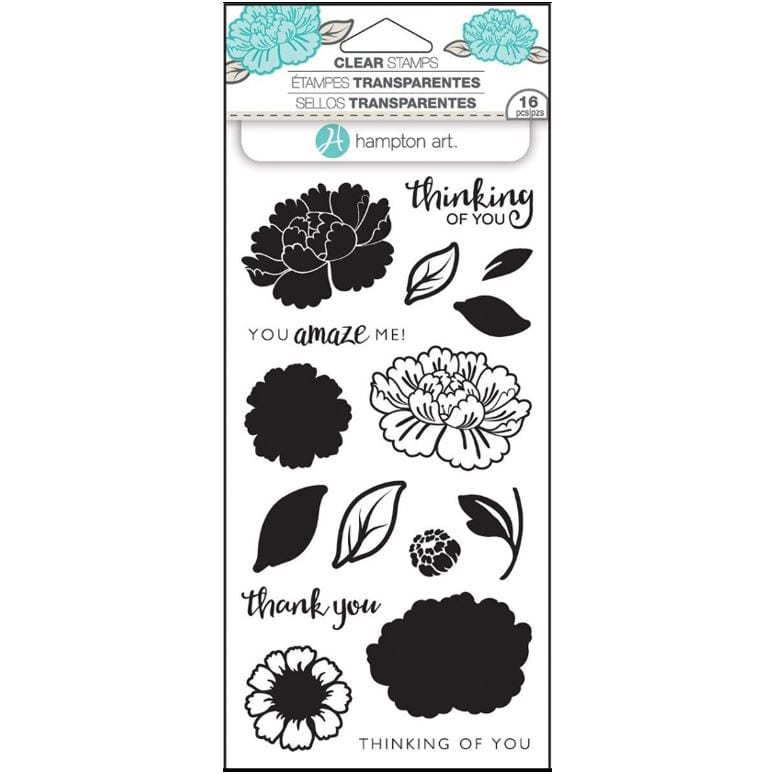 Hampton Art Chrysanthemum Flower Layering Clear Stamps Set
