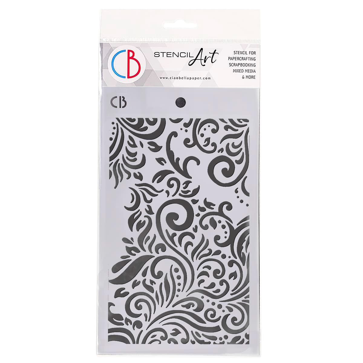 Ciao Bella Flourish Stencil Art Texture Stencil 5