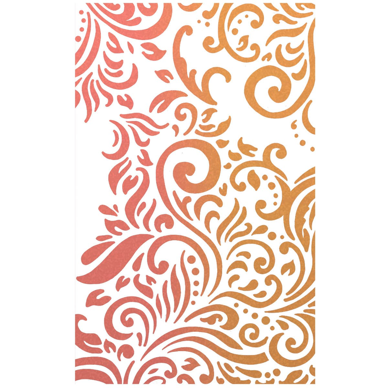 Ciao Bella Flourish Stencil Art Texture Stencil 5"X8"