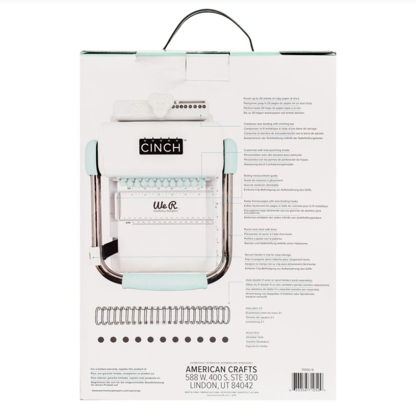 We R Memory Keepers Cinch V2 White Mint Book Binding Tool