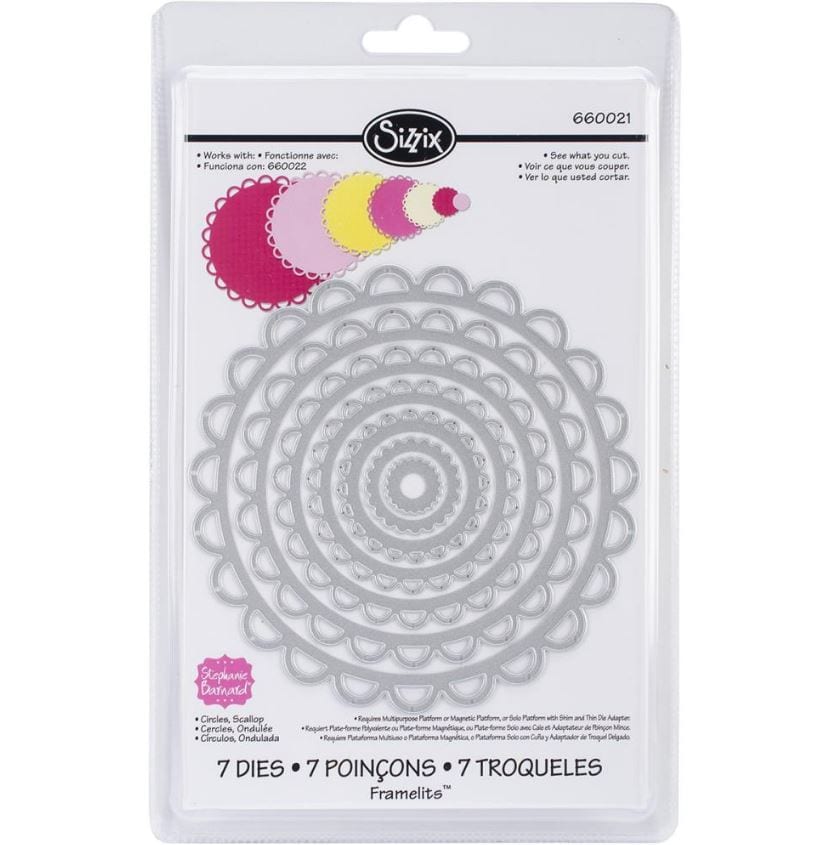 Sizzix Scallop Circles Framelits Dies By Stephanie Barnard 7/Pkg
