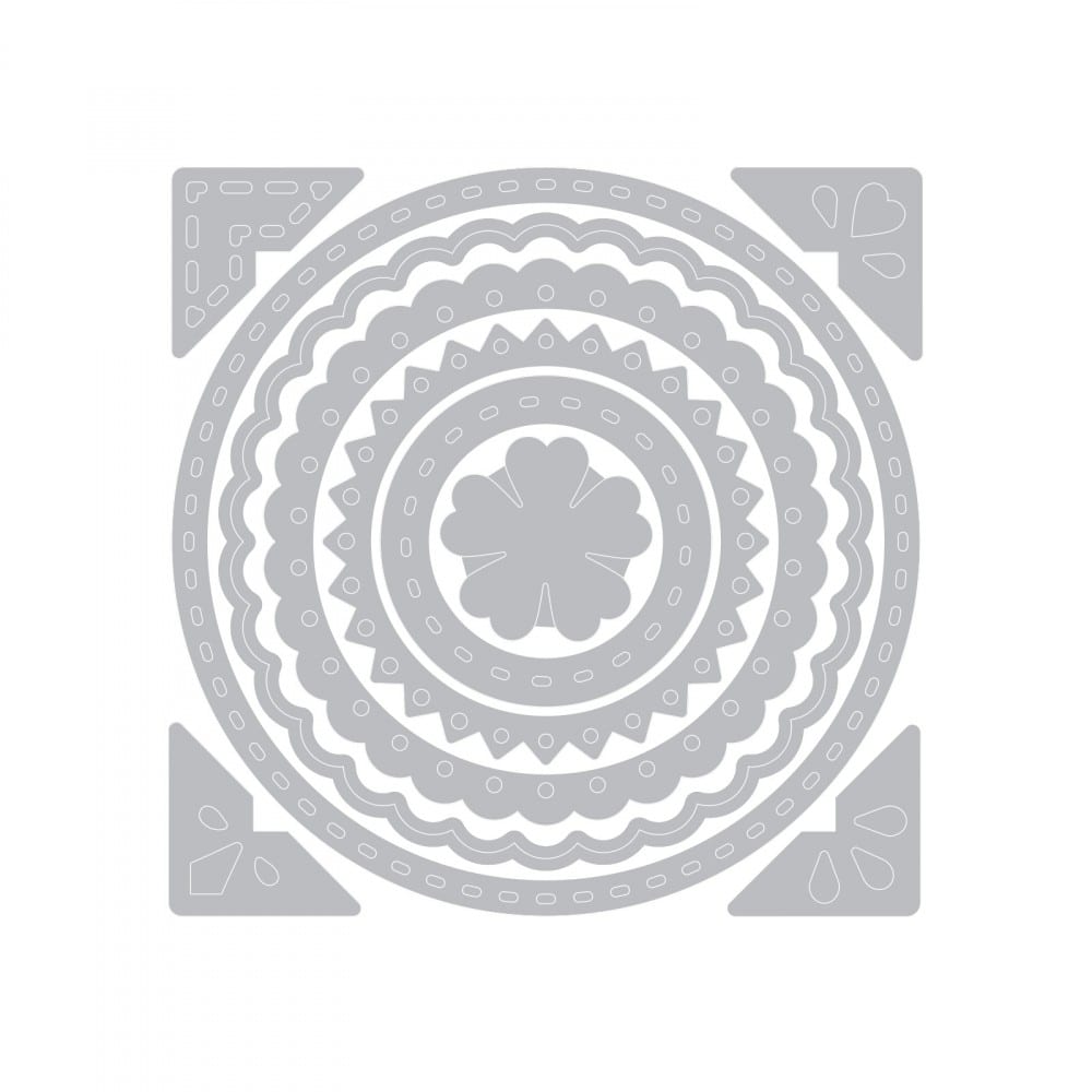 Sizzix Circle Sentiments Framelits Die Set with Stamps