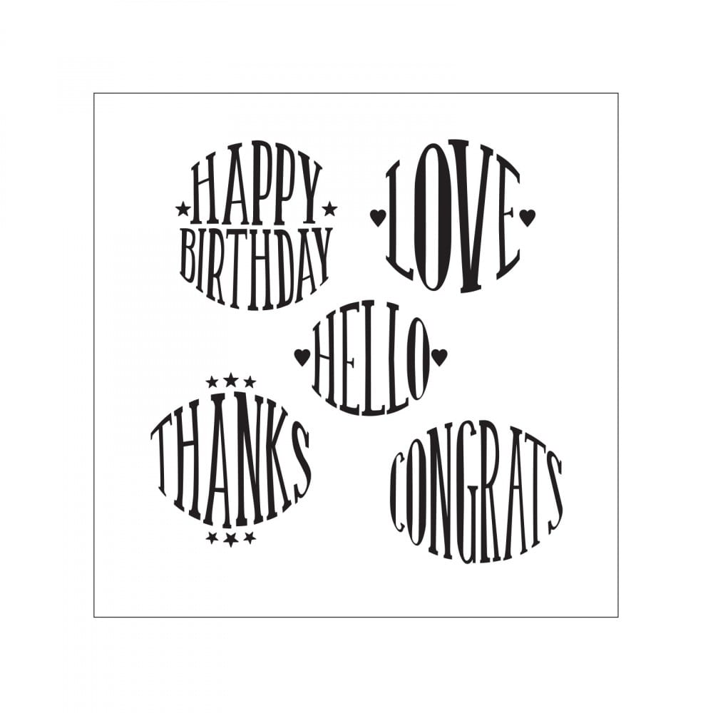 Sizzix Circle Sentiments Framelits Die Set with Stamps