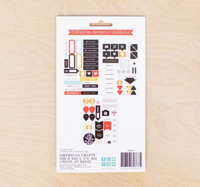 Project Life Click Edition Chipboard Stickers