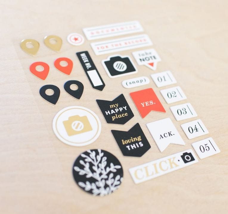 Click Project Decals Project Life Click Edition Chipboard Stickers
