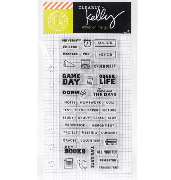 Hero Arts College Life Planner Clear Stamps 2.5" x 6"
