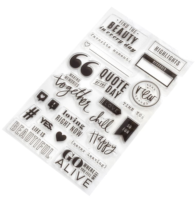 Heidi Swapp Color Fresh Words and Icons Memory Planner Clear Stamps 23pcs