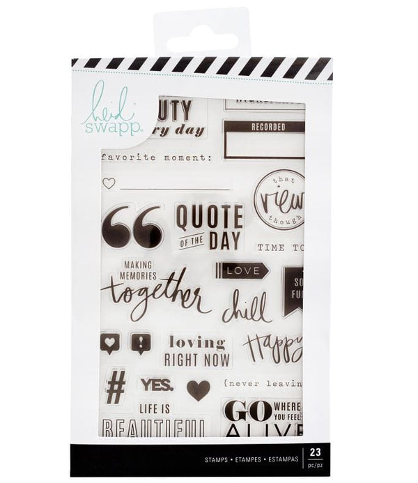 Heidi Swapp Color Fresh Words and Icons Memory Planner Clear Stamps 23pcs