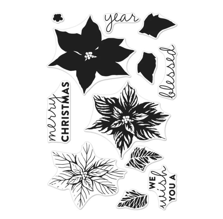 Hero Arts Color Layering Poinsettia Stamp Set CM280