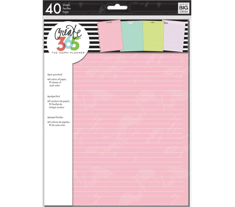 Me And My Big Ideas Colored Big Fill Paper 40/Pkg Happy Planner