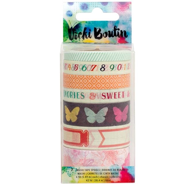 American Crafts Vicki Boutin Color Pop Mixed Media Collection Washi Tape Set