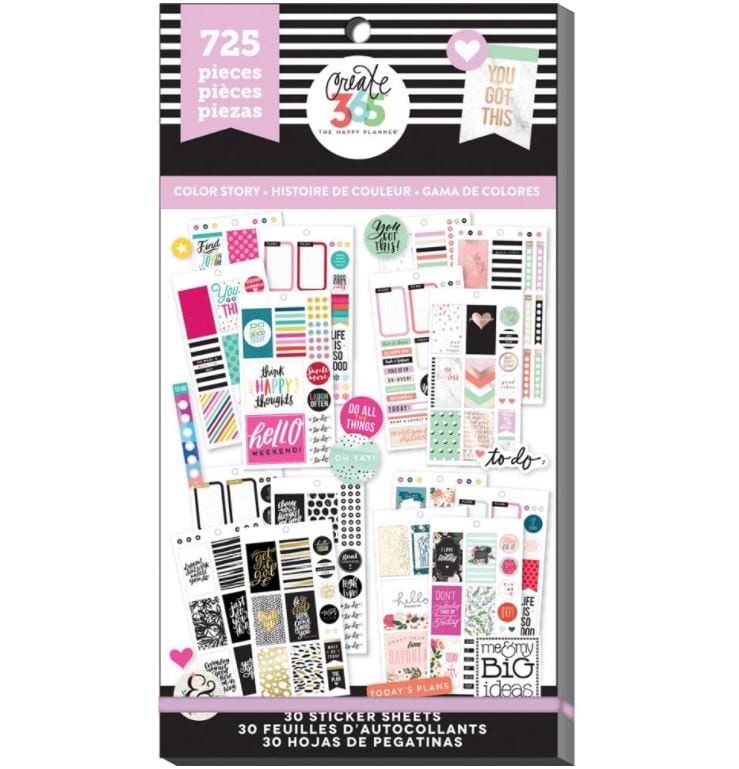 Me and My Big Ideas Color Story - CLASSIC Value Pack Stickers Create 365 Happy Planner Stickers 725 Stickers