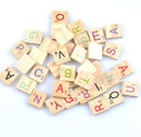 Wooden Scrabble Tiles Uppercase Colored Letters (100 pcs)