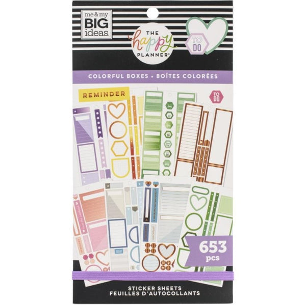 Me and My Big Ideas Colorful Boxes Copper Foil Value Pack Stickers Happy Planner 653 Stickers