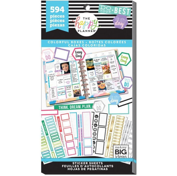 Me and My Big Ideas Colorful Boxes Value Pack Stickers-Create 365 Happy Planner Stickers 594 Stickers