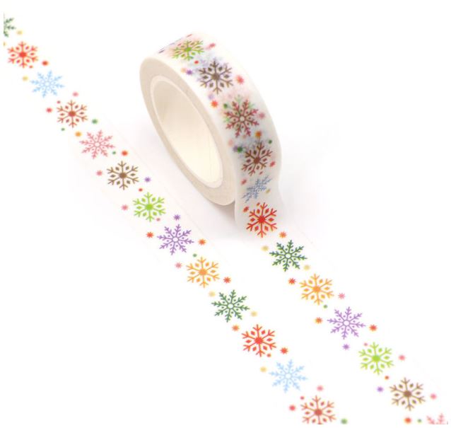 Colorful Snowflakes Christmas Washi Tape Set 15mm x 10m