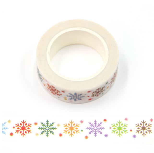 Colorful Snowflakes Christmas Washi Tape Set 15mm x 10m