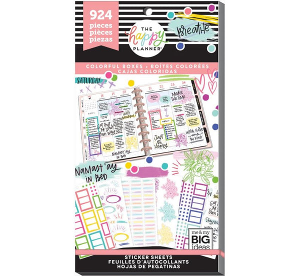Me & My Big Ideas Colorful Boxes Happy Planner Value Pack Stickers