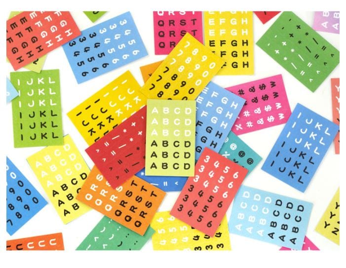Yuxian Colourful Sticker Alphabets, Numbers and Symbols (48 Sheets, 1000+ pcs)