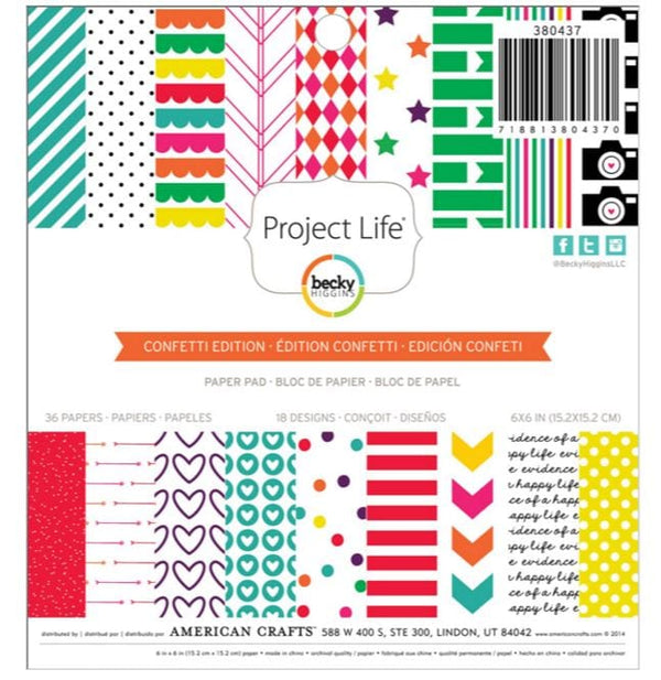 Project Life Confetti 6" x 6" Paper Pad