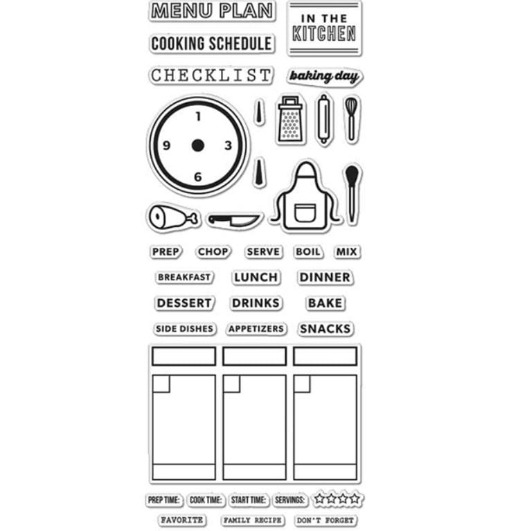 Hero Arts Cooking Planner Clear Stamps 2.5" x 6"